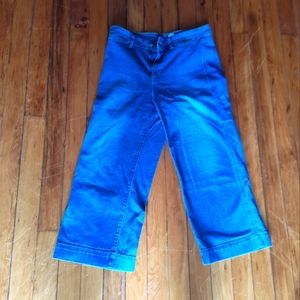 Gap high-rise wide leg crop jeans in medium indigo